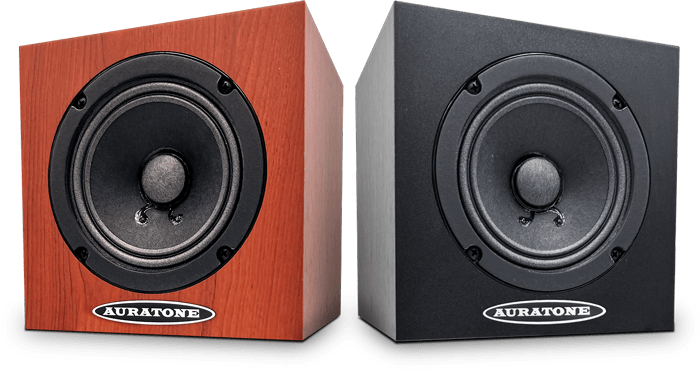 Auratone 5C Active Sound Cube in schwarz und wood